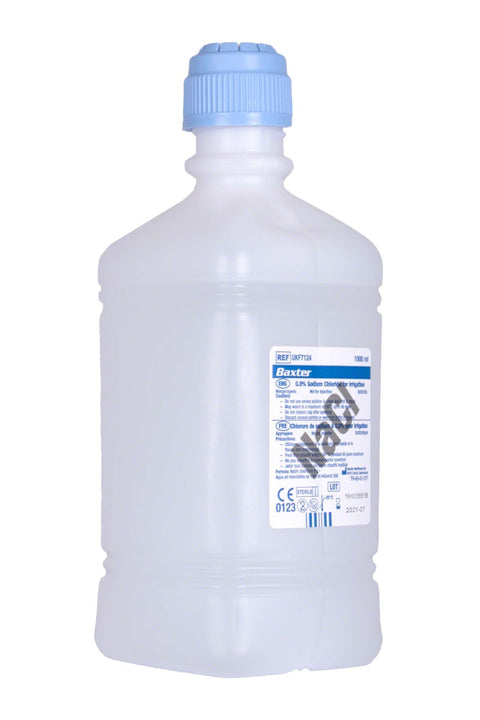Baxter NaCl 0.9% Sodium Chloride (Saline) For Irrigation, 1 Litre (1000ml), Pack of 6