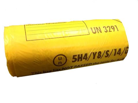Clinical Waste Yellow Bag 360 x 711 x 990mm, Roll of 25