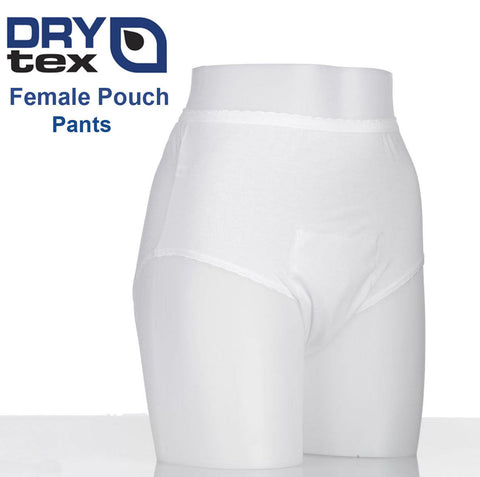 Drytex Female Pouch Pants, White, Size Small