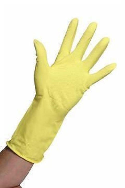 Premier Household Rubber Gloves, Yellow, Small, Pack of 12