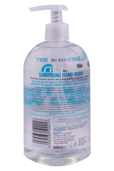 Bio-D Sanitising Fragrance Free Hand Wash, 500ml
