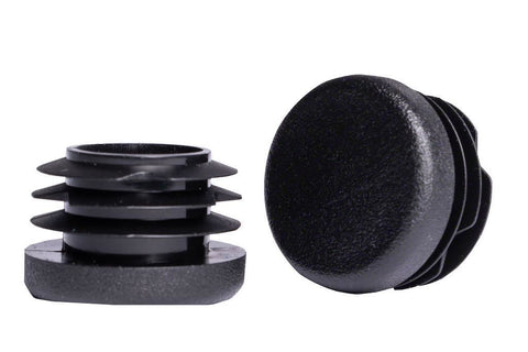 CLEARANCE Plastic Round Tube Insert, Black, 25mm x 1-3mm, Textured Head, Pack of 10