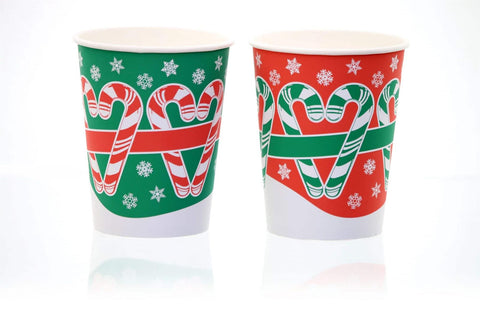 Candy Cane Hot Cups with Lids, 8-9oz, Pack of 511