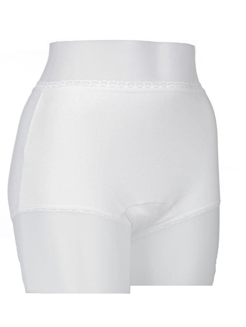 Kylie Lady Super Washable Incontinence Pants, White, Size Small