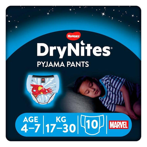 Huggies DryNites Pyjama Pants Boys Age 4-7, Pack of 10