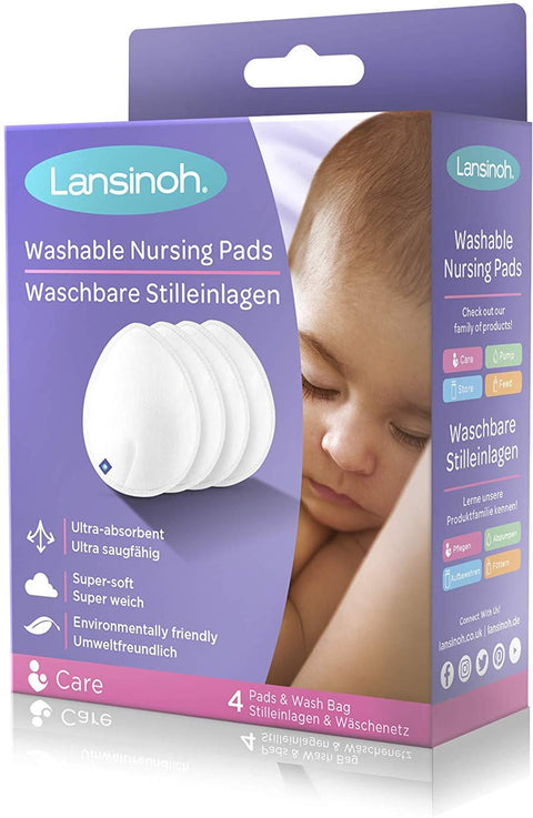 Lansinoh Washable Nursing Pads, Pack of 4
