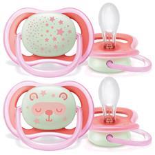 Philips Avent Air Night Soother Pink 6-18m, Pack of 2