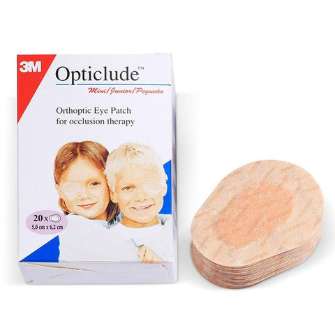 3M Opticlude Junior Orthoptic Eye Patches, 5cm x 6.2cm, Pack of 20