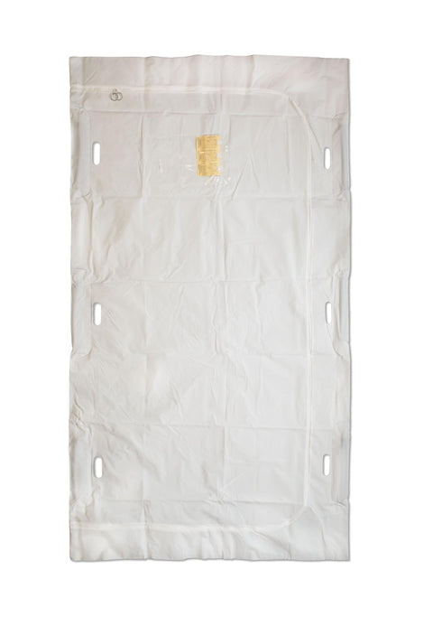 PEVA Body Bag with 6 Handles, White, Adult, 104cm x 218cm, 0.15cm Thickness