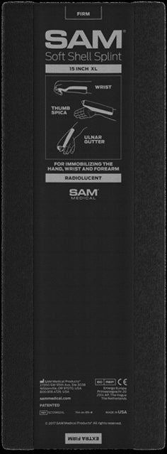 SAM 15" XL Soft Shell Splint, Black