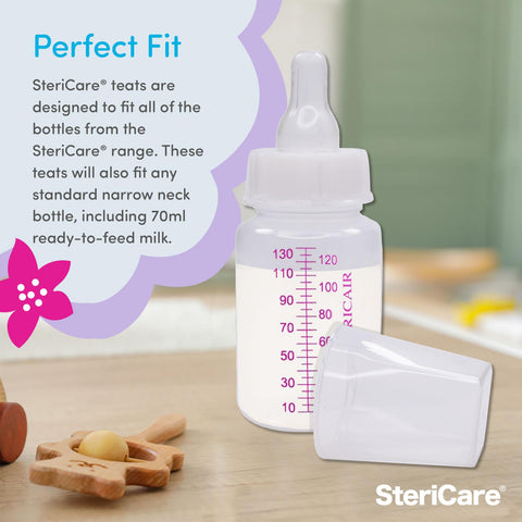 SteriCare Disposable 3 Speed, Standard Teat - White, Pack of 5