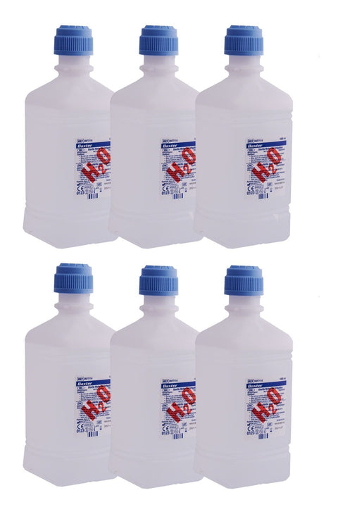 Baxter Sterile Water, H20, 1 Litre (1000ml), Pack of 6